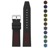 Contrasting Perforated Rubber Strap For MoonSwatch