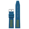 pu17.5.10 Main Blue Yellow StrapsCo Contrasting Perforated Silicone Rubber Watch Band Quick Release Strap