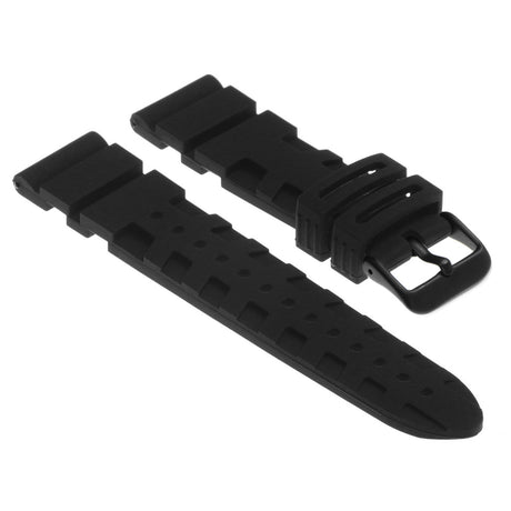 Pu9.1.mb Silicone Rubber Strap In Black W Matte Black Buckle