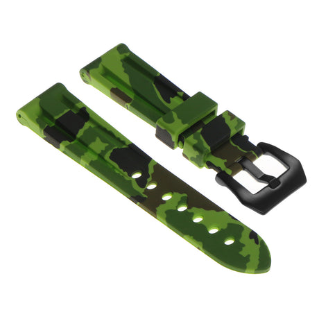 R.pn2.11.mb Silicone Rubber Camo Strap In Green W Matte Black Buckle