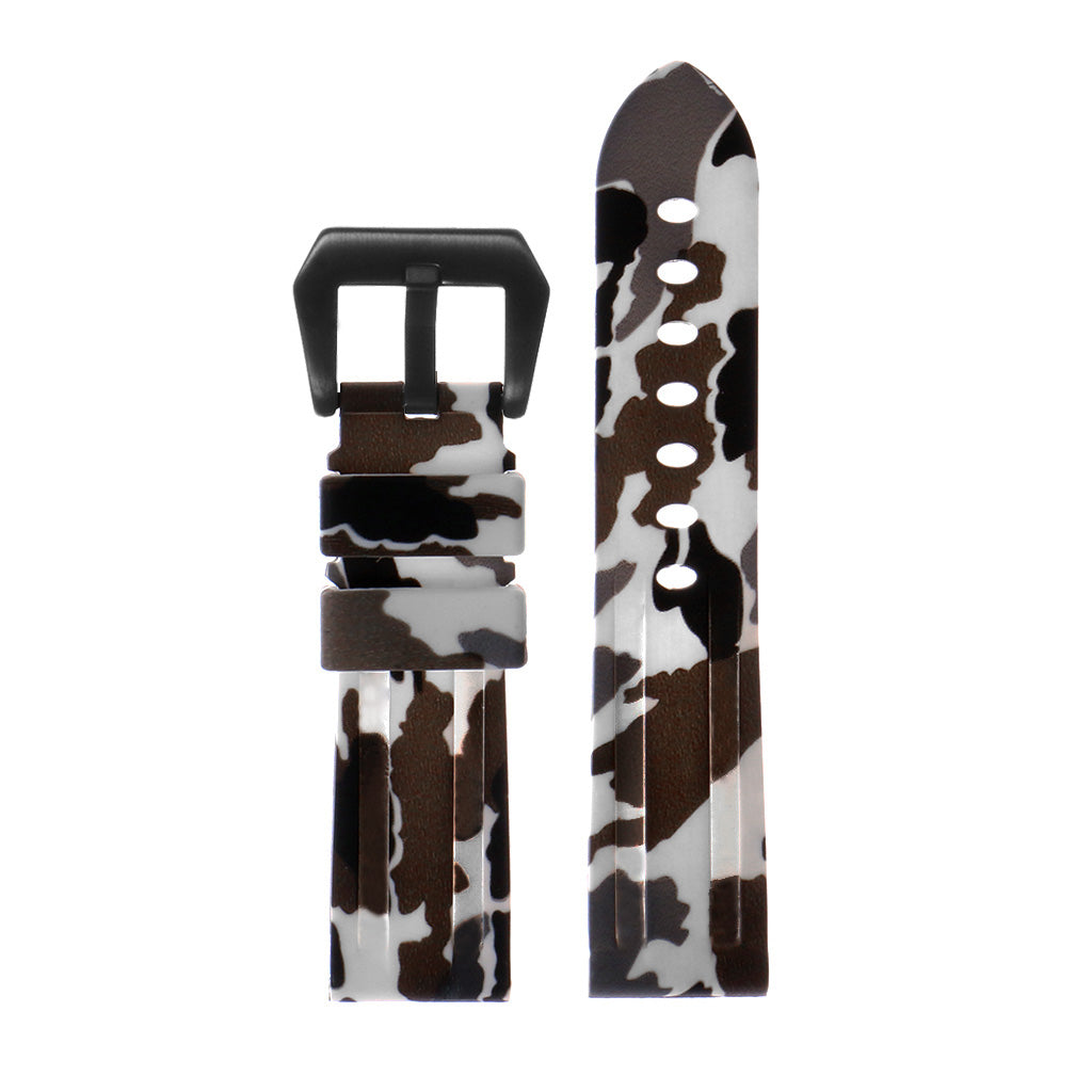 R.pn2.22.mb Silicone Rubber Camo Strap In White W Matte Black Buckle 2