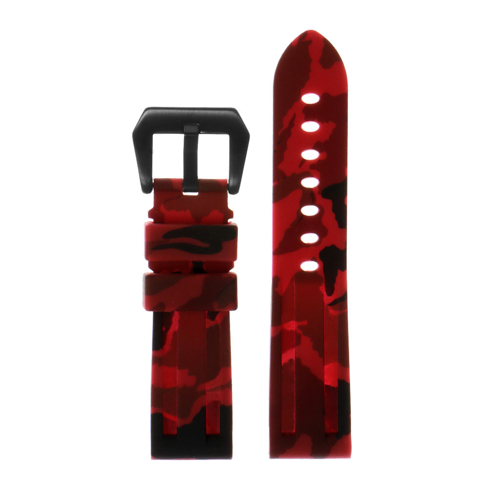 R.pn2.6.mb Silicone Rubber Camo Strap In Red W Matte Black Buckle 2