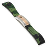 R.rx4.11.ss.rg Main Green Camo (Silver & Rose Gold Clasp) StrapsCo Silicone Rubber Camo Replacement Watch Bands Strap For Rolex With Straight Ends