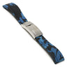 R.rx4.5.bs Main Blue Camo (Brushed Silver Clasp) StrapsCo Silicone Rubber Camo Replacement Watch Bands Strap For Rolex With Straight Ends