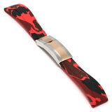 R.rx4.6.ss.rg Main Red Camo (Silver & Rose Gold Clasp) StrapsCo Silicone Rubber Camo Replacement Watch Bands Strap For Rolex With Straight Ends