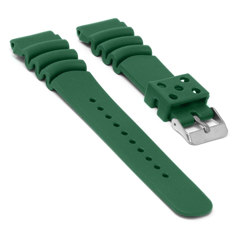 r.sk2.11 Angle Green StrapsCo Silicone Rubber Strap for Seiko DIver 20mm 22mm