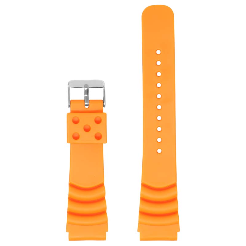 R.sk2.12 Main Orange StrapsCo Silicone Rubber Strap For Seiko DIver 20mm 22mm