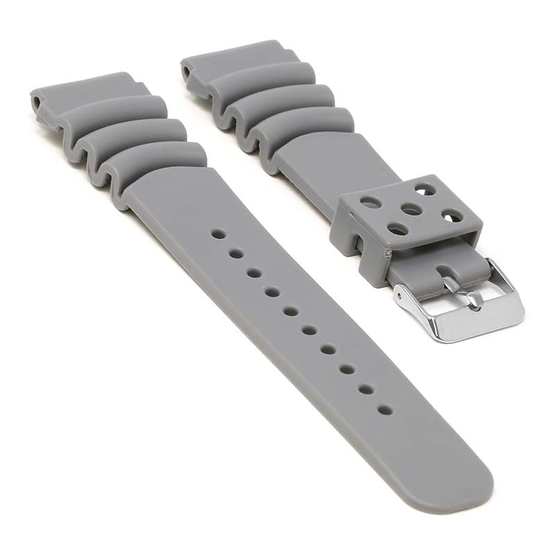 R.sk2.7 Angle Grey StrapsCo Silicone Rubber Strap For Seiko DIver 20mm 22mm