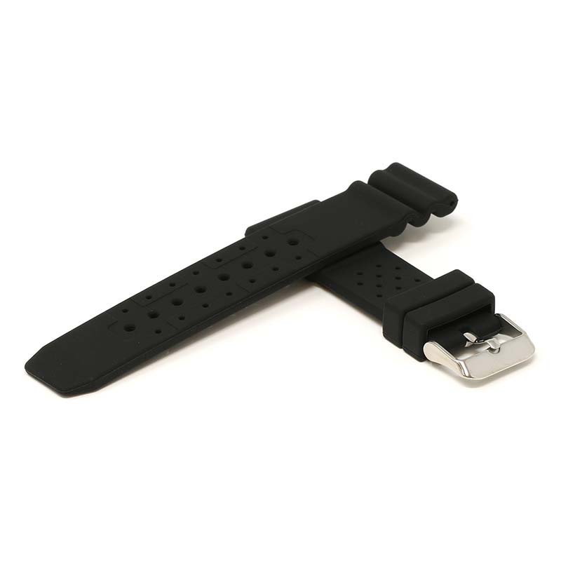 r.sk4 .1 Cross Black StrapsCo Perforated Silicone Rubber Strap for Seiko Diver 20mm 22mm 24mm