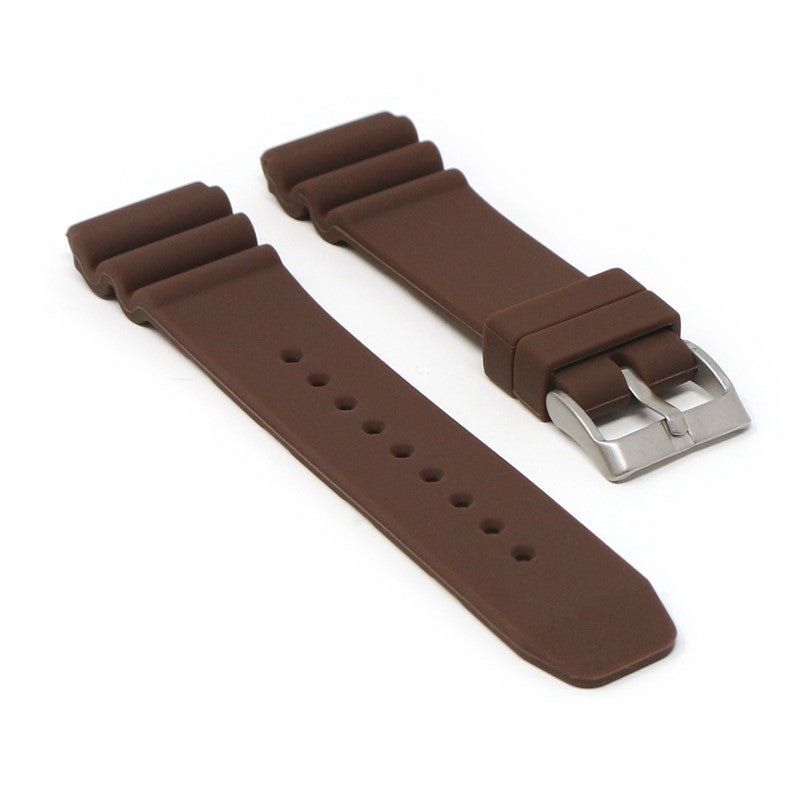 r.sk6.2 Angle Brown StrapsCo Wave Rubber Watch Band Strap 22mm Seiko Diver