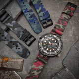 r.sk8 Creative StrapsCo Wave Camo Rubber Watch Band Strap 22mm Seiko Diver