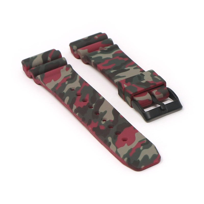 r.sk8.6 Angle Red StrapsCo Wave Camo Rubber Watch Band Strap 22mm Seiko Diver