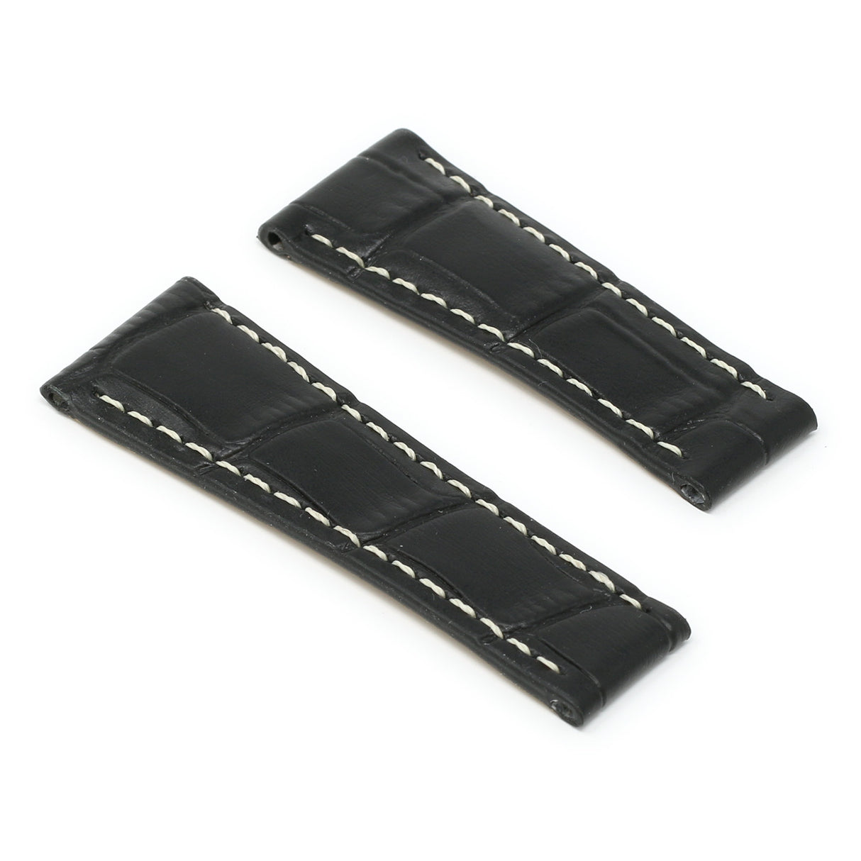 Rx.l1.1 Angle Black StrapsCo Crocodile Embossed Leather Watch Band Strap Compatible With Daytona