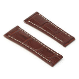 Rx.l1.2 Angle Dark Brown StrapsCo Crocodile Embossed Leather Watch Band Strap Compatible With Daytona