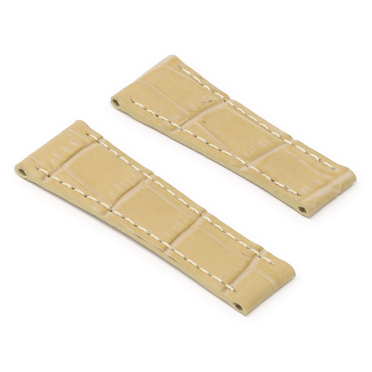 Rx.l1.3 Angle Beige StrapsCo Crocodile Embossed Leather Watch Band Strap Compatible With Daytona