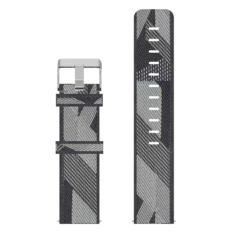 s.ny6 .7 Up Grey Stripe StrapsCo Nylon Canvas Watch Band Strap