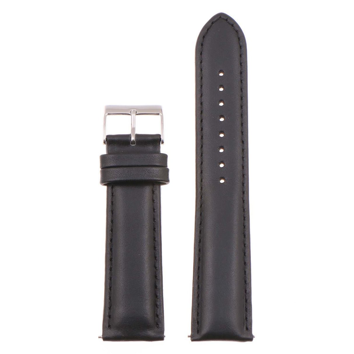 st18.1.1 Up Black Padded Smooth Leather Watch Band Strap