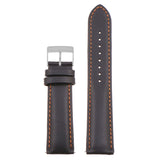 st18.1.12.bs Up Black Orange Brushed Silver Buckle Padded Smooth Leather Watch Band Strap