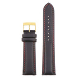 st18.1.6.yg Up Black Red Yellow Gold Buckle Padded Smooth Leather Watch Band Strap