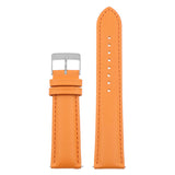 st18.12.12.bs Up Orange Brushed Silver Buckle Padded Smooth Leather Watch Band Strap