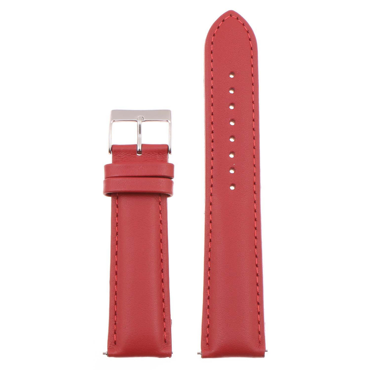 st18.6.6 Up Red Padded Smooth Leather Watch Band Strap