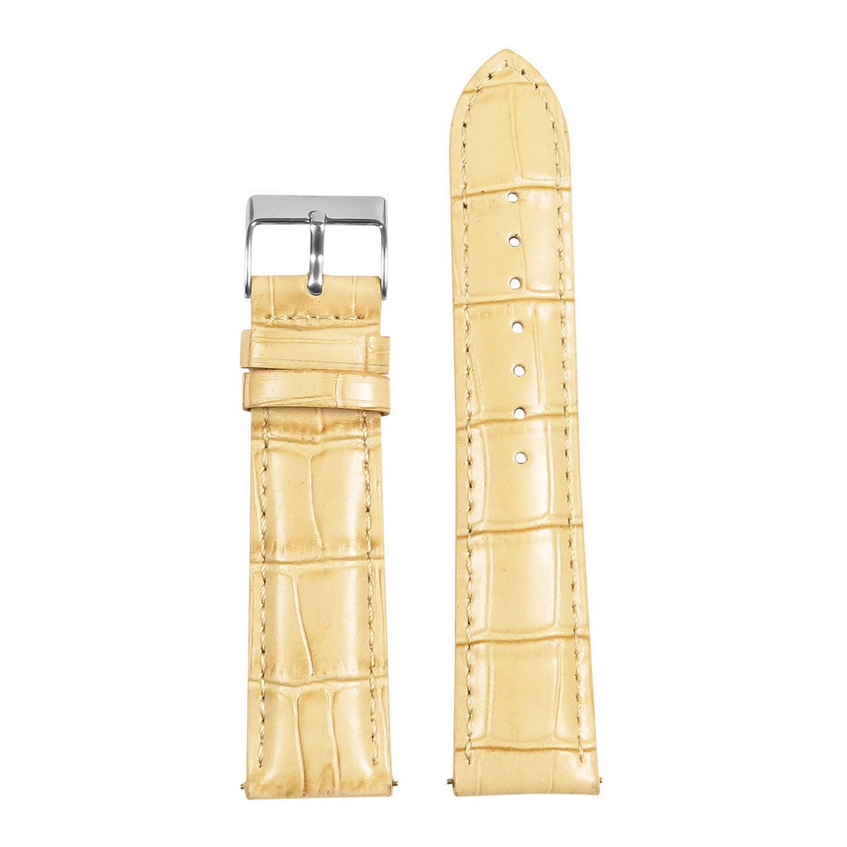 Men's Crocodile Embossed Strap - 20-24mm