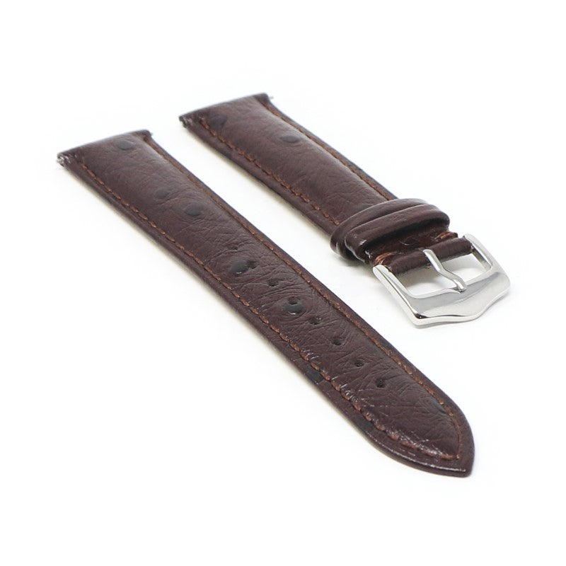 st35.2 Angle Brown StrapsCo Ostrich Embossed Leather Watch Band Strap 18mm 20mm 22mm