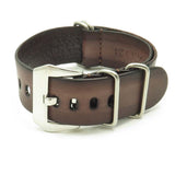 st793.2.pv Faded Vintage Leather NATO Strap in Dark Brown