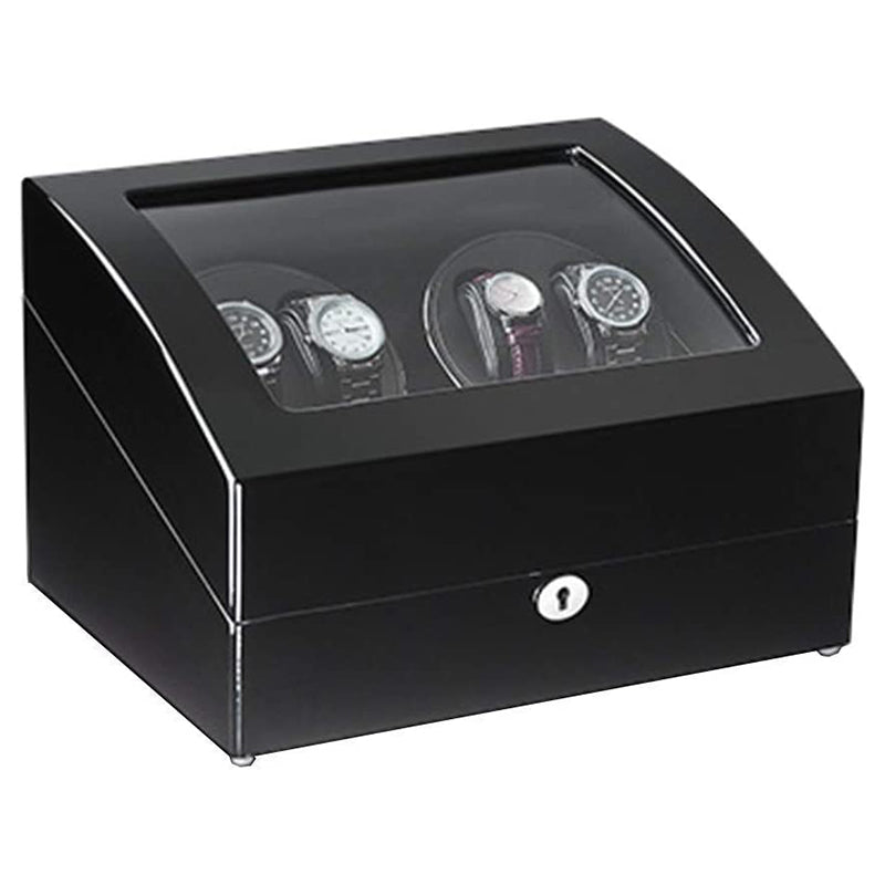 Piano Black Watch Winder with Storage for 6 Watches