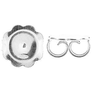 white jumbo scallop base friction fit ear nut (11040541135)