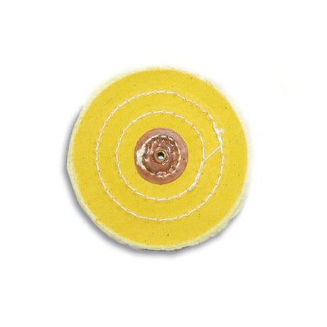 4" Diameter Chemkote Yellow Buffs with Leather Center (633021988898)