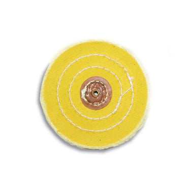 4" Diameter Chemkote Yellow Buffs with Leather Center (633021988898)