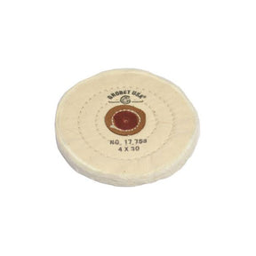 4" Dia. Stitch Type Finex Muslin Buffs with Leather Centers (636177154082)
