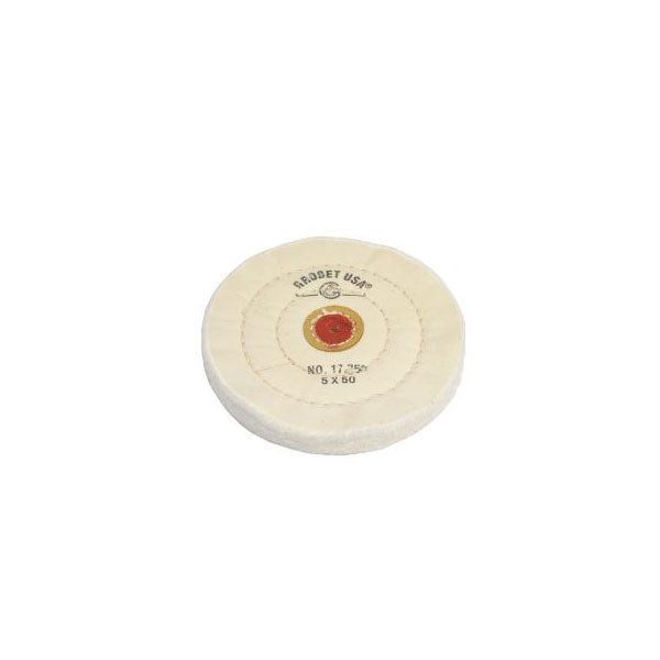 5" Dia. Stitch Type Finex Muslin Buffs with Leather Centers (636184625186)