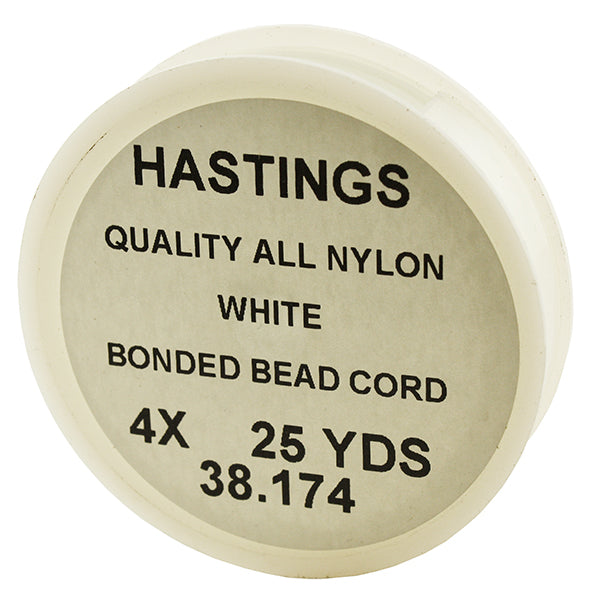 Hastings White Nylon Cord Flat Spools E-4 (0.50mm) - 25 yd