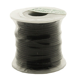 Black Leather Bead Cord - 0.50mm