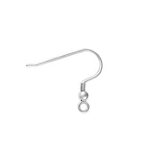 Open Style Sheppard Hook with Ball & Coil Sterling (9724929615)