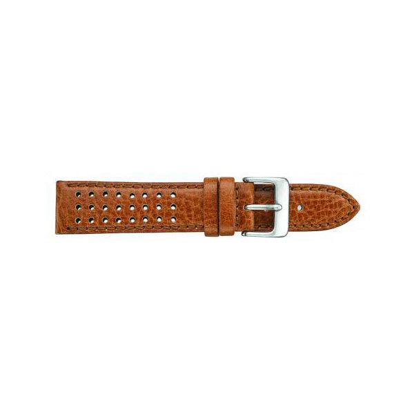 406 Smooth Stitched Perforated Leather Watch Strap