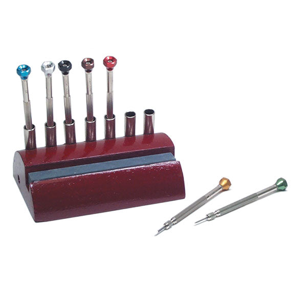 Set of 7  Screwdrivers with Sharpening Stone (3667588382754)