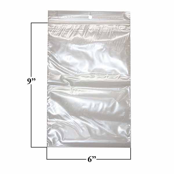 Clear "Mini-Grip" Zippak Bags - 6 x 9 Regular Weight
