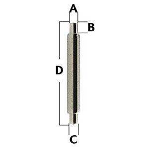 Short Pivot Stainless Steel Spring Bars -pivot diameter 0.70 mm (123288125455)