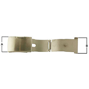 Stainless Steel 3 Fold Single Side Press Button Release Buckles (535355162658)