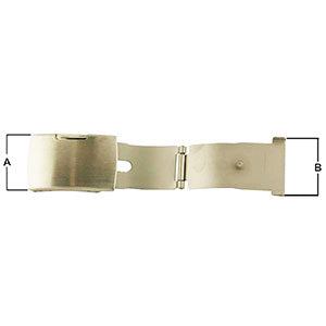 Stainless Steel 3 Fold Single Side Press Button Release Buckles for Metal Straps (535386947618)