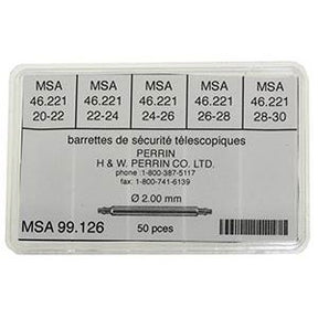 Assortment of Oversized Telescopic 2 mm Flanged Spring Bars - 20 to 30 mm (193828225039)