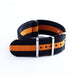 Black & Orange 10.5 Inch Long Military Style Nylon Watch Straps (48452435983)