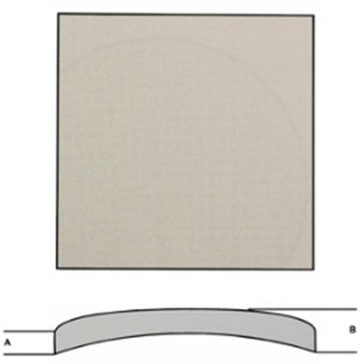 1.00 mm (A) Thick Curved Square Mineral Glass Blanks 40.00 x 40.00 x 1.00 mm  ht 3.50