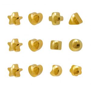 3 mm Assortment of 8 Shaped Studs - card of 12 pairs (551306821666)