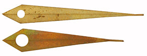Gruen® Pair of Hands HD-GRU37 , yellow dauphin pitched, length of min hand 12.00 mm (click here to see the calibers)