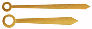 Gruen® Pair of Hands HD-GRU48 , yellow baton pointed, length of min hand 12.00 mm (click here to see the calibers)
