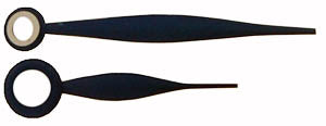 Gruen® Pair of Hands HD-GRU50 , blue leaf, length of min hand 11.00 mm (click here to see the calibers)